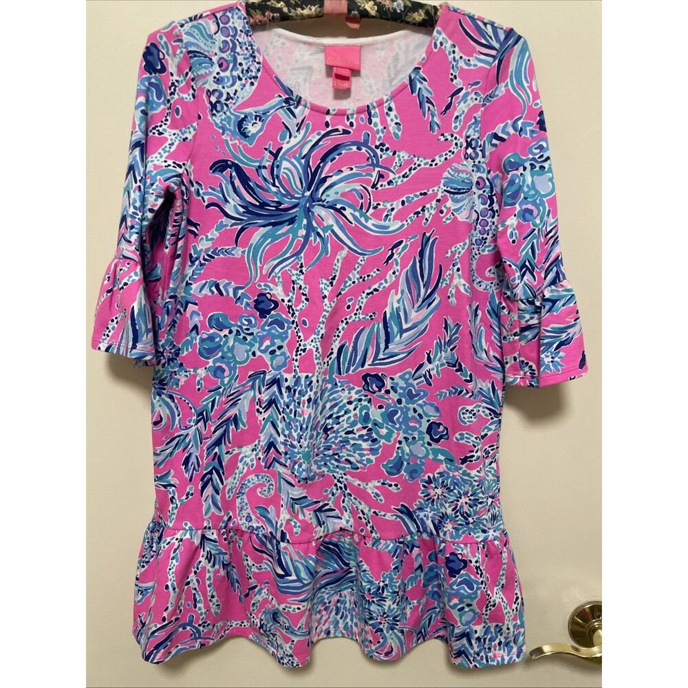 Lilly Pulitzer Girls' Dress Size XL 12-14 Pink Blue